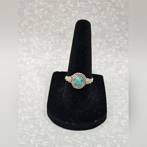 Sterling Silver Turquoise Gemstone Ring Size 7 